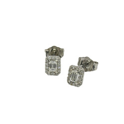 Ohrschmuck mit Emerald Cut und Brillant