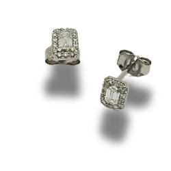 Ohrschmuck mit Emerald Cut und Brillant